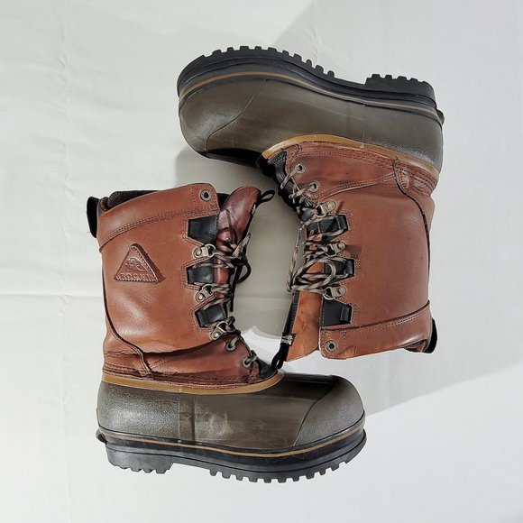 ROCKY Men's US 9 Polartec Insulated Duck Boots Leather & Rubber Muck Work Boots - Picture 6 of 11